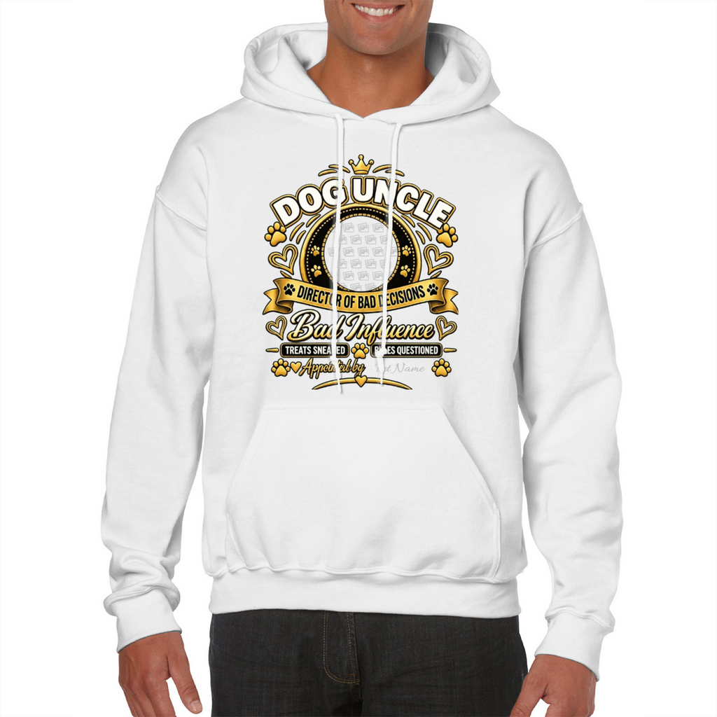 Additional view of Personalised Dog Uncle Classic Hoodie - Custom Dog Photo & Name
