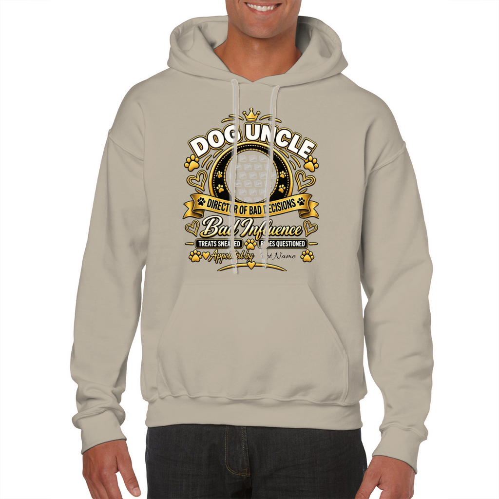 Additional view of Personalised Dog Uncle Classic Hoodie - Custom Dog Photo & Name