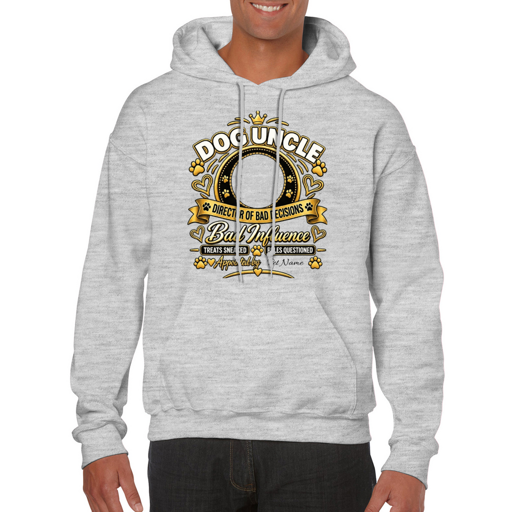 Additional view of Personalised Dog Uncle Classic Hoodie - Custom Dog Photo & Name