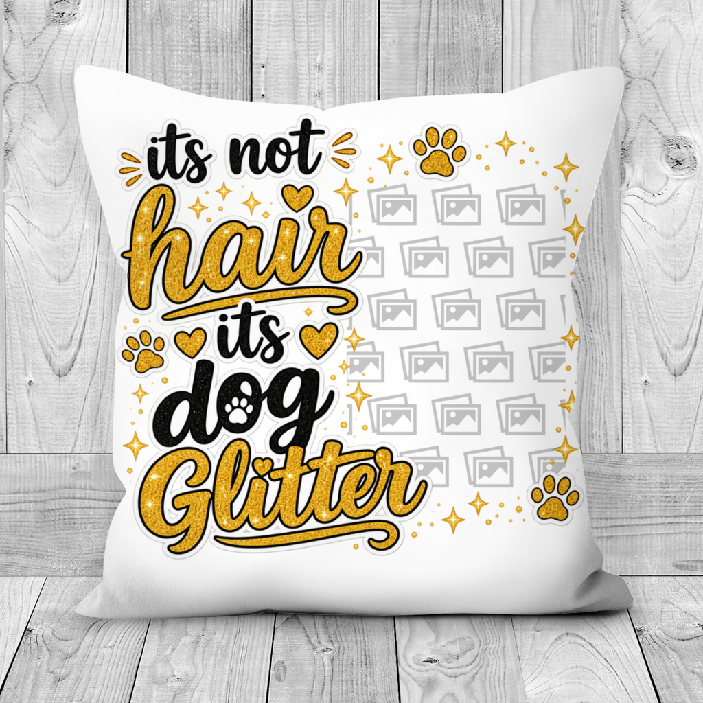 Personalised Dog Glitter Double-Sided Pillow - Custom Dog Photo & Name