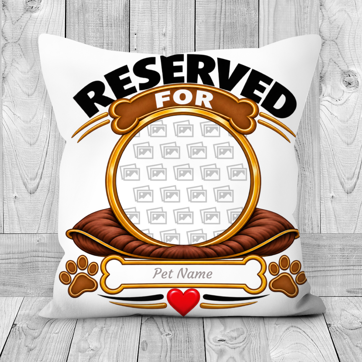 Additional view of Personalised Dog Glitter Double-Sided Pillow - Custom Dog Photo & Name