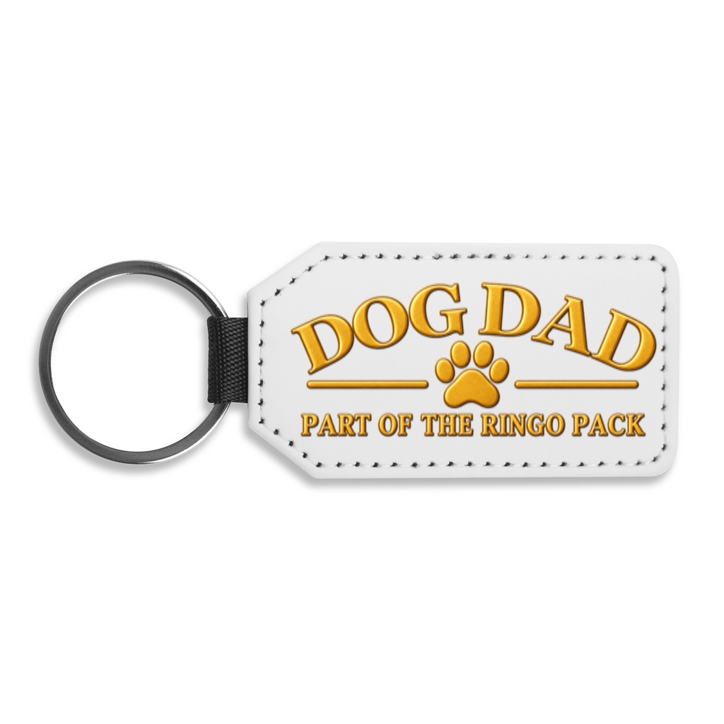 Dog Dad fixed-design faux leather keyring by The Ringo Pack