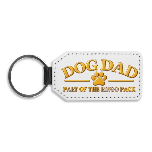 Dog Dad fixed-design faux leather keyring by The Ringo Pack
