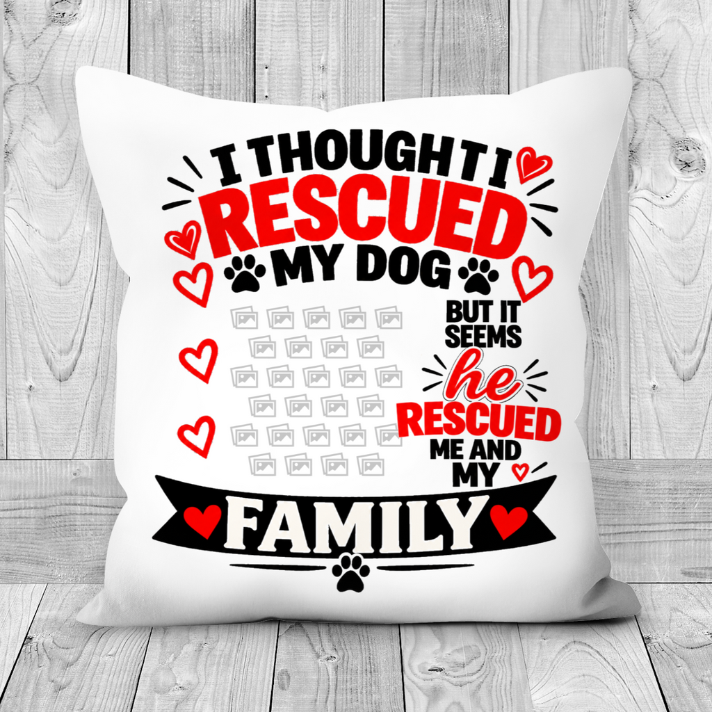 Personalised I Thought I Rescued My Dog Pillow – Male Dog