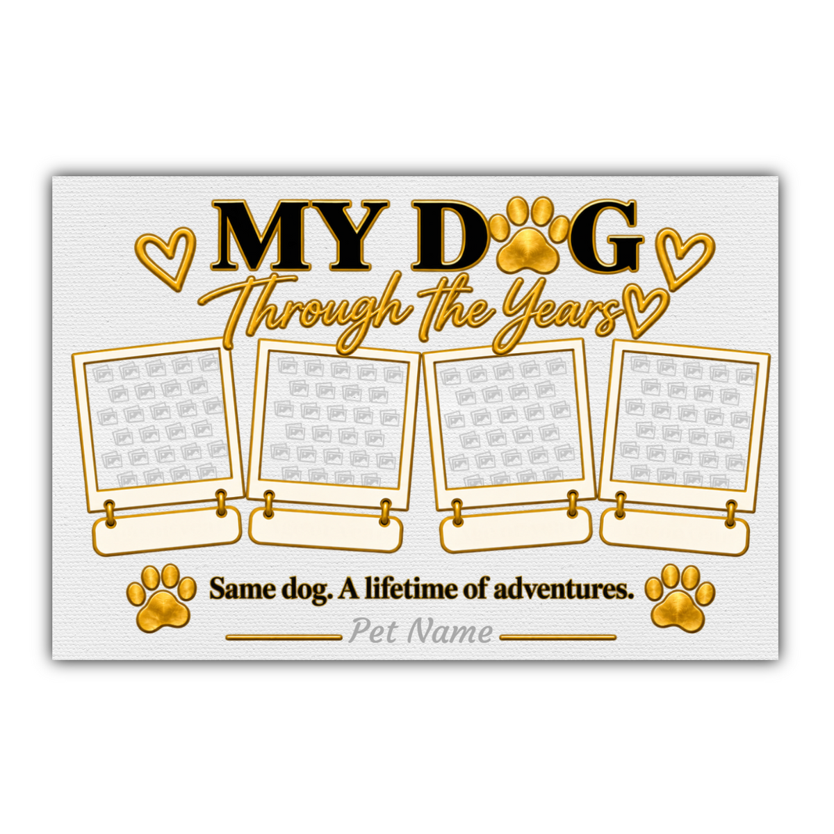 My Dog Through the Years – Personalised 4 Photo Dog Keepsake