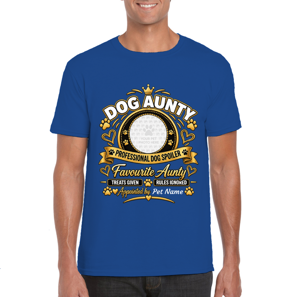 Personalised Dog Aunty T-Shirt – Custom Dog Photo & Name Gift