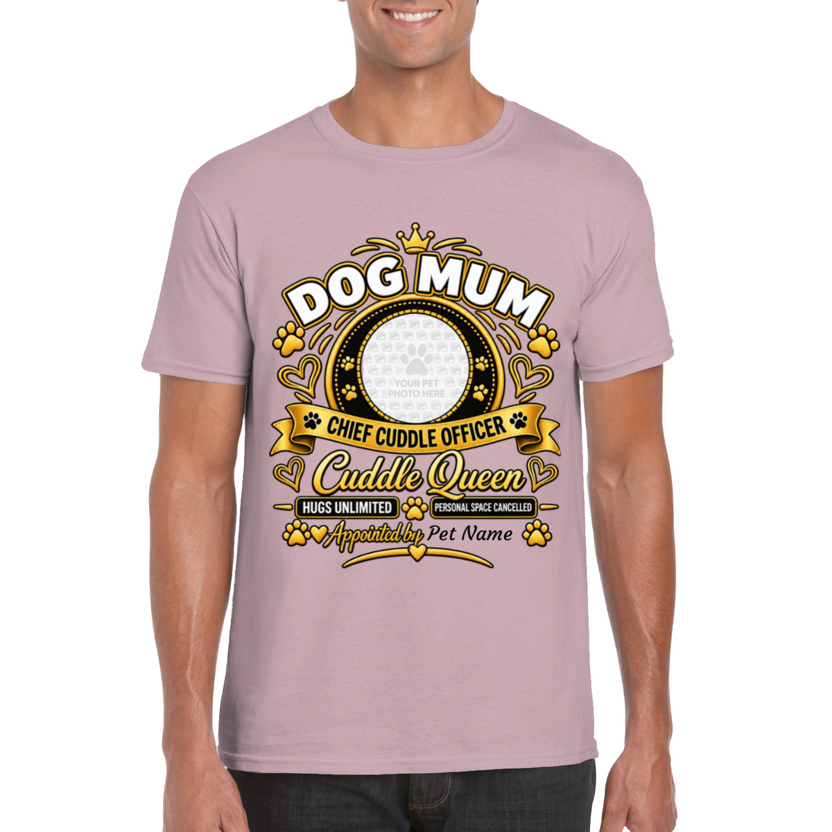 Personalised Dog Mum T-Shirt – Custom Dog Photo & Name Gift