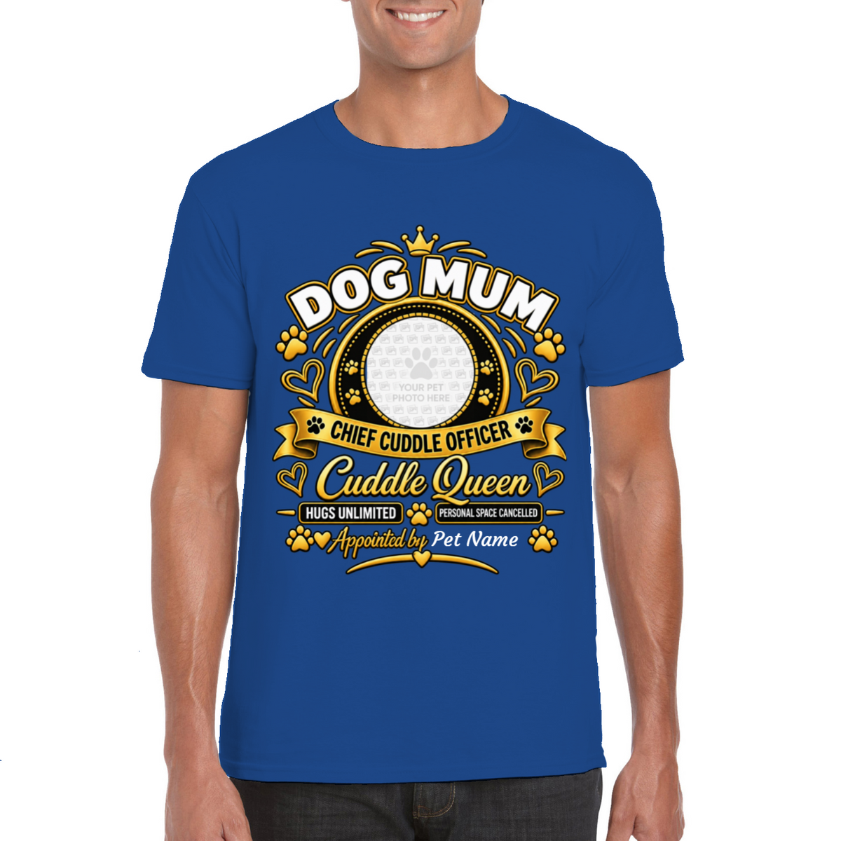 Personalised Dog Mum T-Shirt – Custom Dog Photo & Name Gift