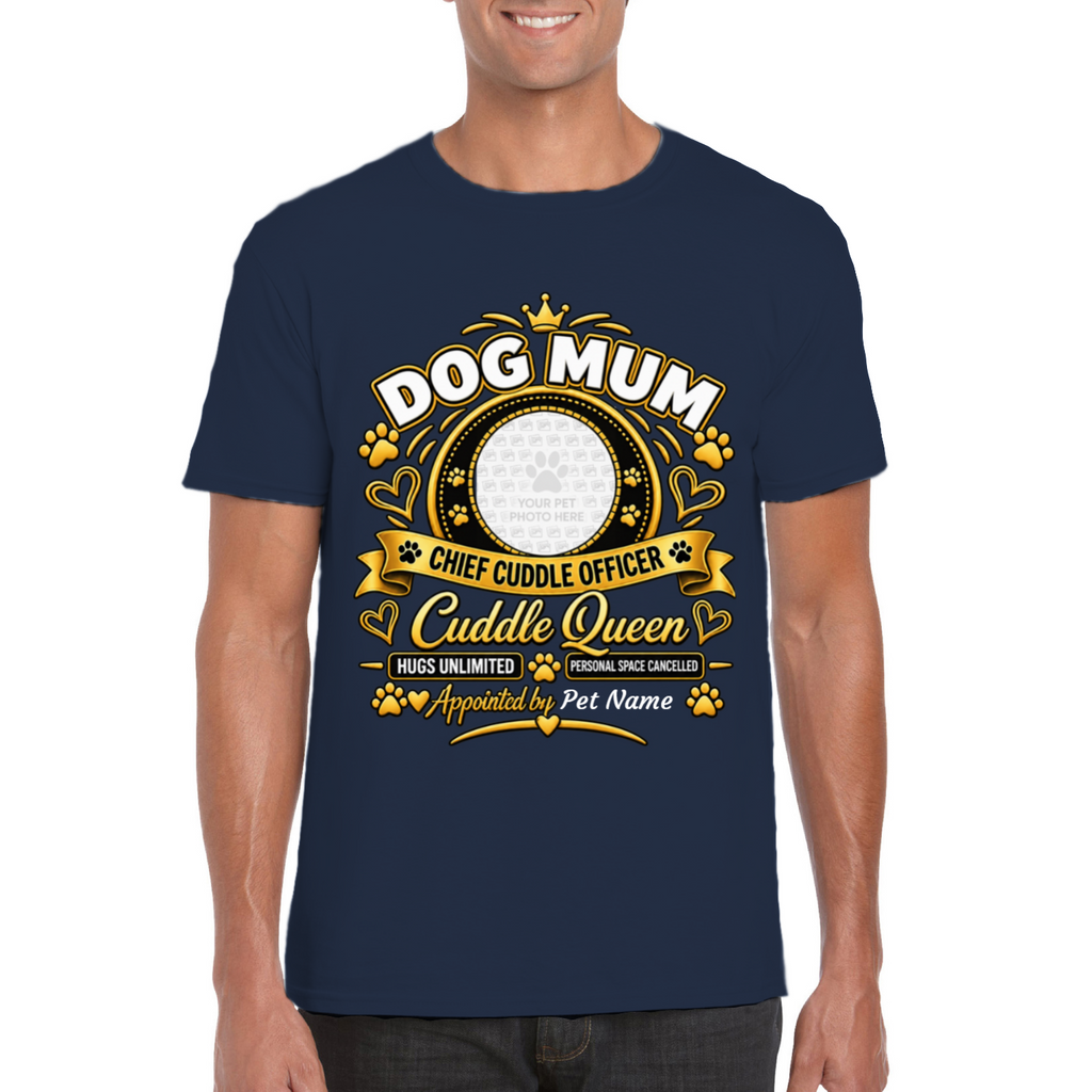Personalised Dog Mum T-Shirt – Custom Dog Photo & Name Gift