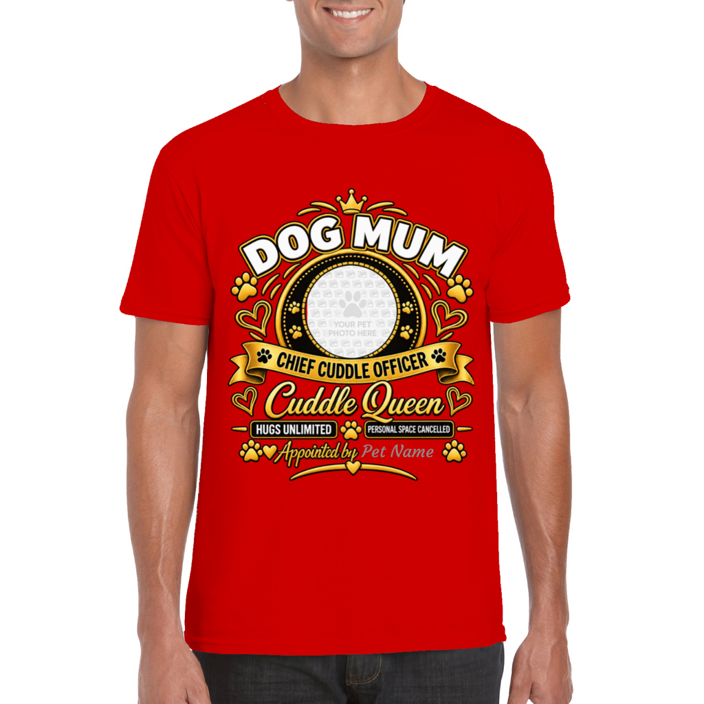 Personalised Dog Mum T-Shirt – Custom Dog Photo & Name Gift