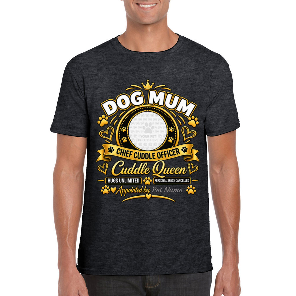 Personalised Dog Mum T-Shirt – Custom Dog Photo & Name Gift