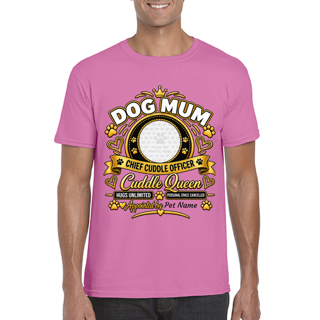 Personalised Dog Mum T-Shirt – Custom Dog Photo & Name Gift