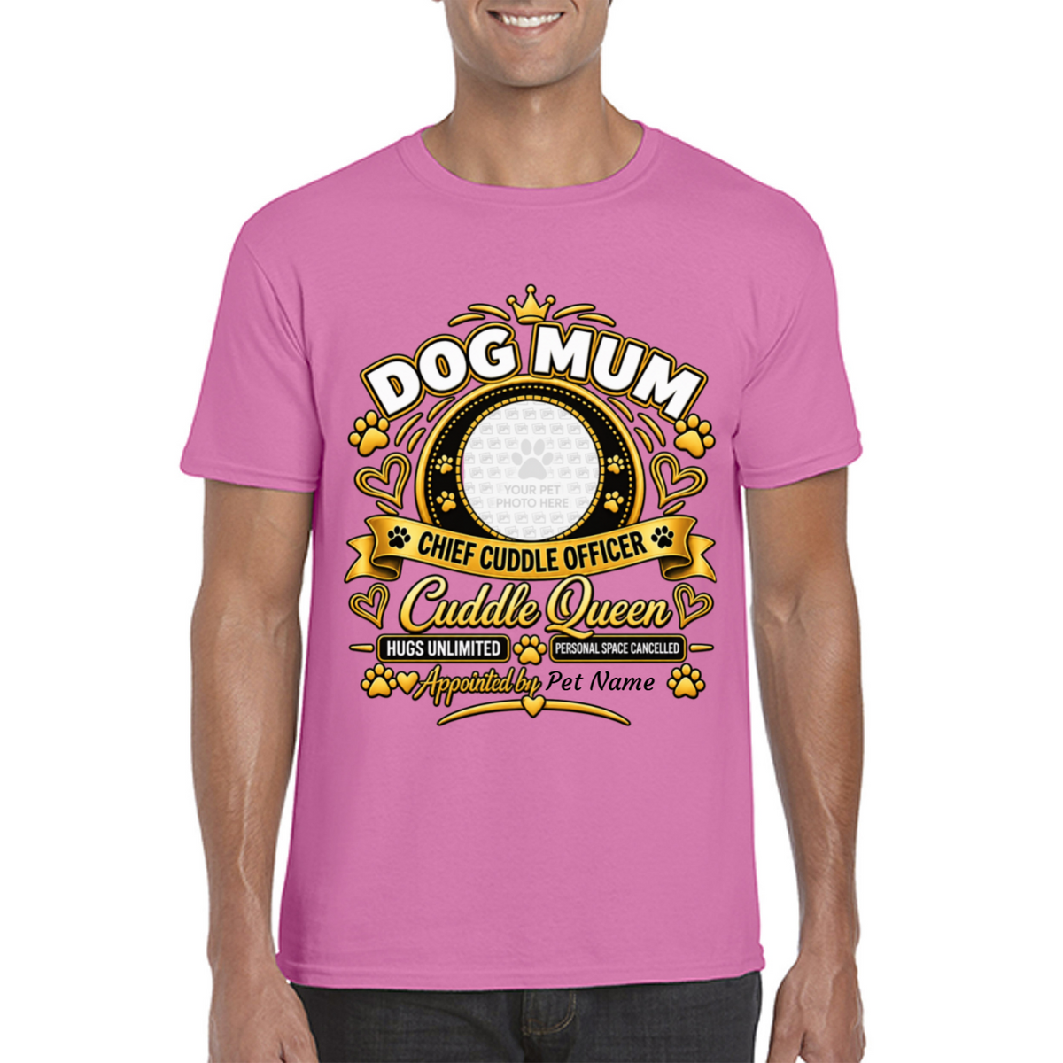 Personalised Dog Mum T-Shirt – Custom Dog Photo & Name Gift