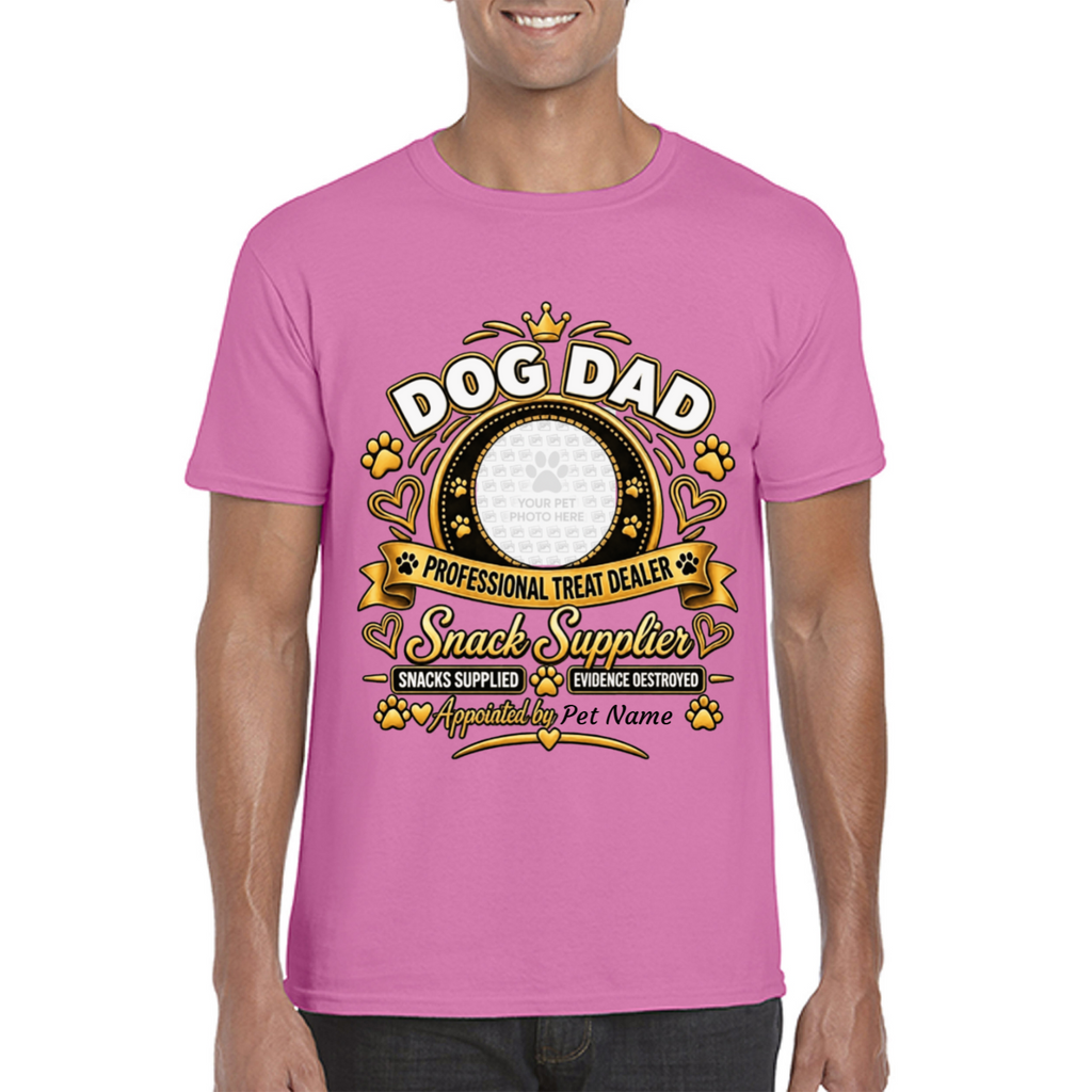 Personalised Dog Dad T-Shirt – Custom Dog Photo & Name Gift