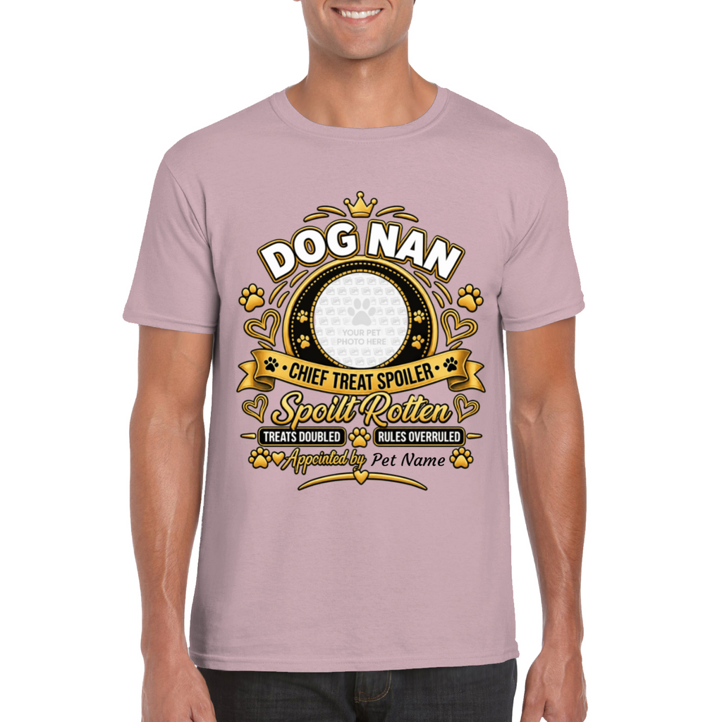 Personalised Dog Nan T-Shirt – Custom Dog Photo & Name Gift