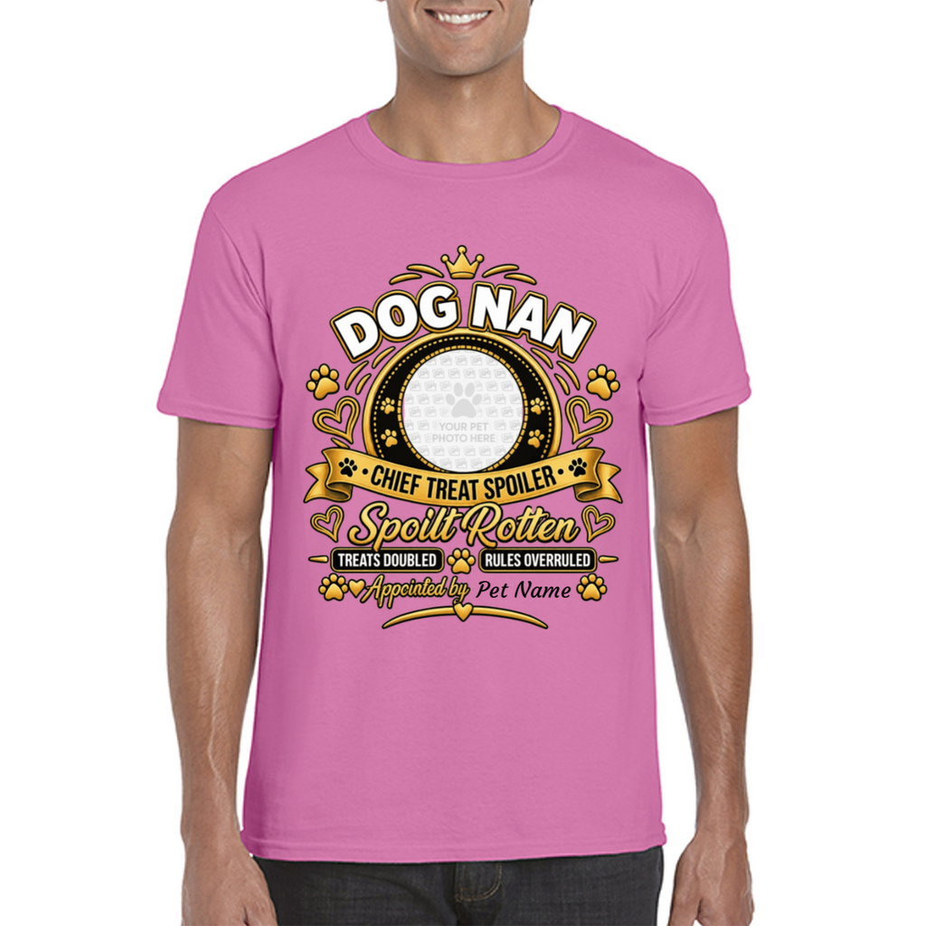 Personalised Dog Nan T-Shirt – Custom Dog Photo & Name Gift