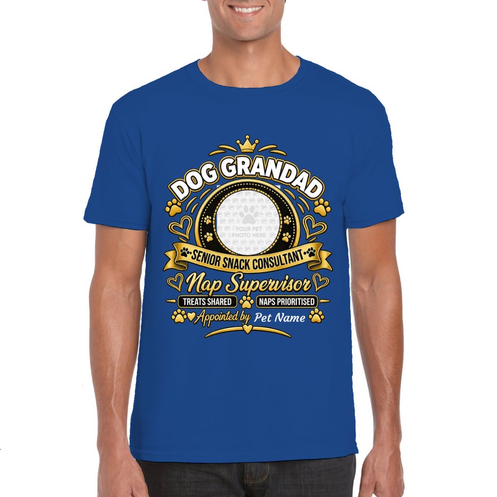 Personalised Dog Grandad T-Shirt – Custom Dog Photo & Name Gift