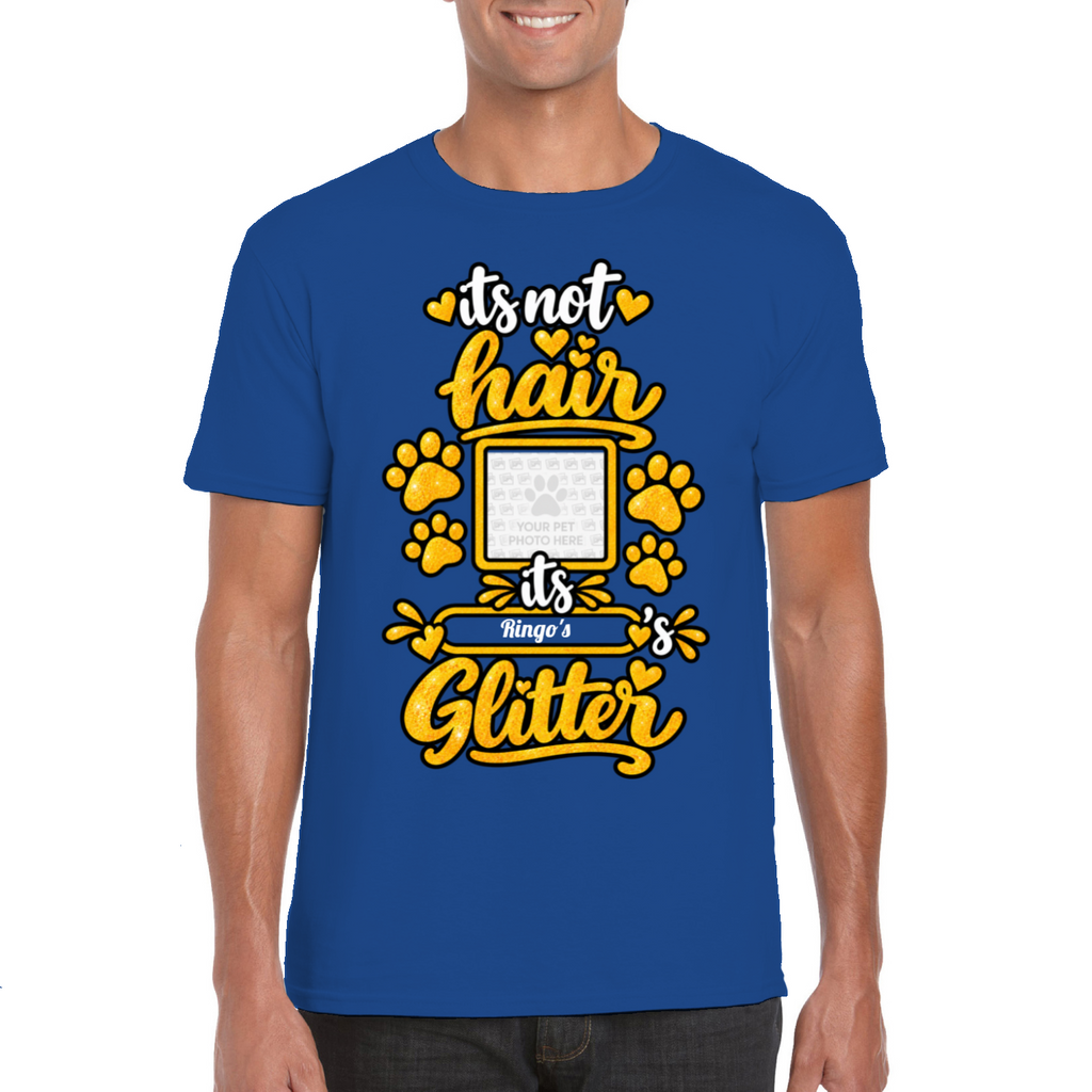 Personalised Dog Glitter T-Shirt – Custom Dog Photo & Name