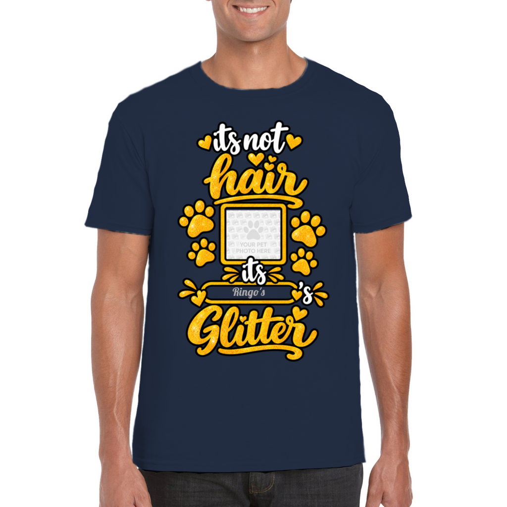 Personalised Dog Glitter T-Shirt – Custom Dog Photo & Name
