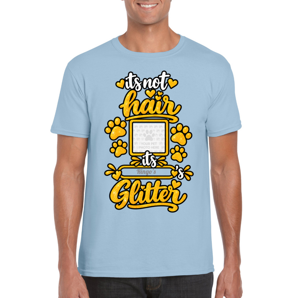 Personalised Dog Glitter T-Shirt – Custom Dog Photo & Name