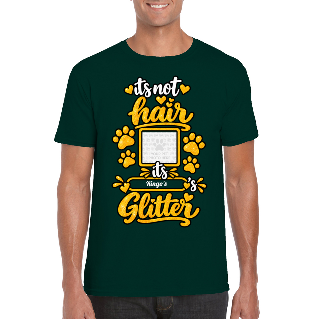 Personalised Dog Glitter T-Shirt – Custom Dog Photo & Name