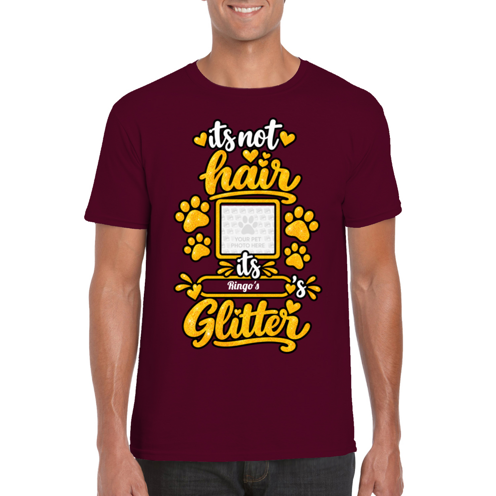 Personalised Dog Glitter T-Shirt – Custom Dog Photo & Name