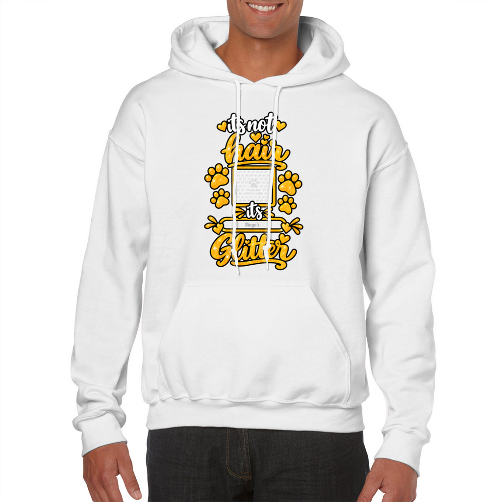 Personalised Dog Glitter Classic Hoodie – Custom Dog Photo & Name