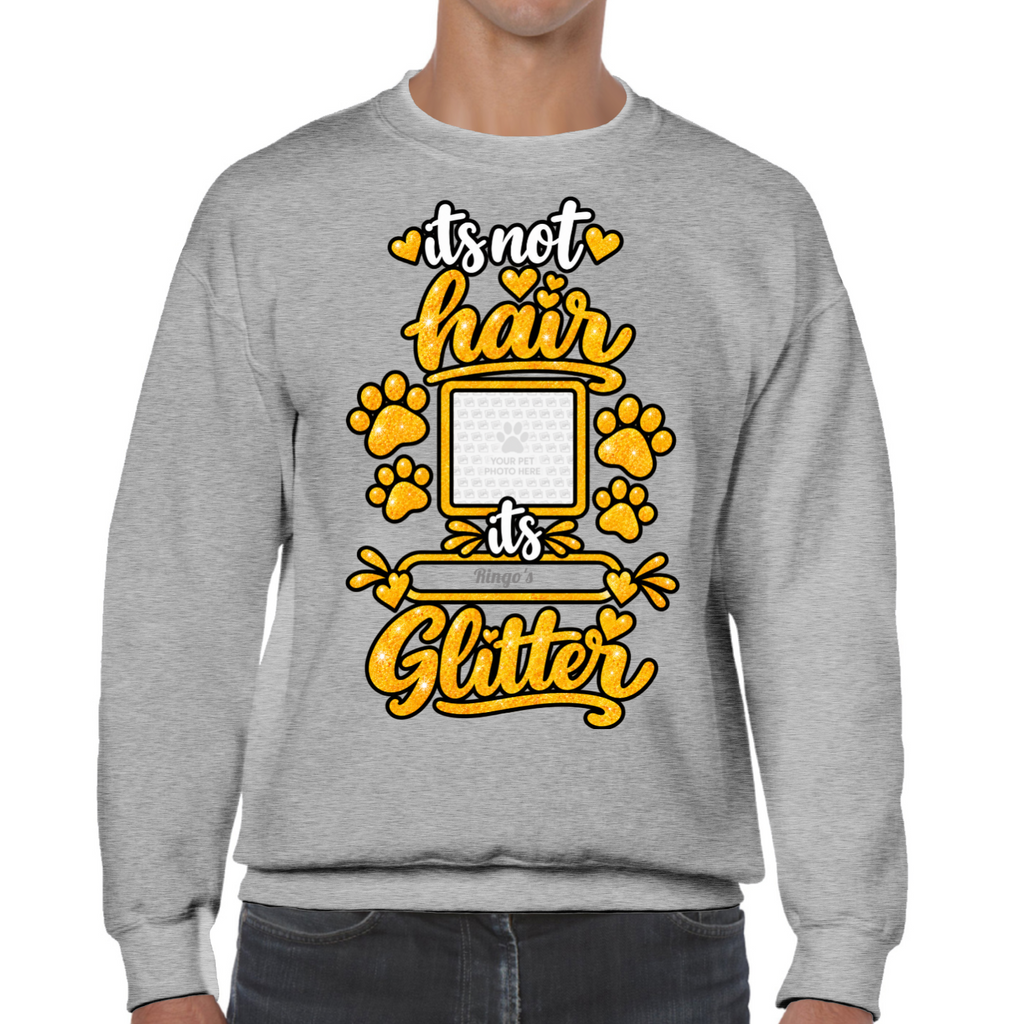 Personalised Dog Glitter Classic Sweatshirt – Custom Dog Photo & Name