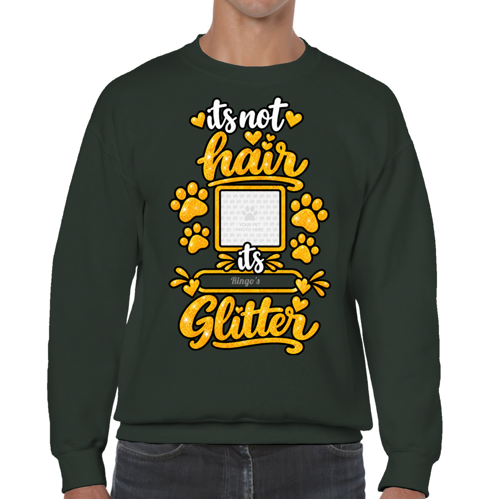 Personalised Dog Glitter Classic Sweatshirt – Custom Dog Photo & Name