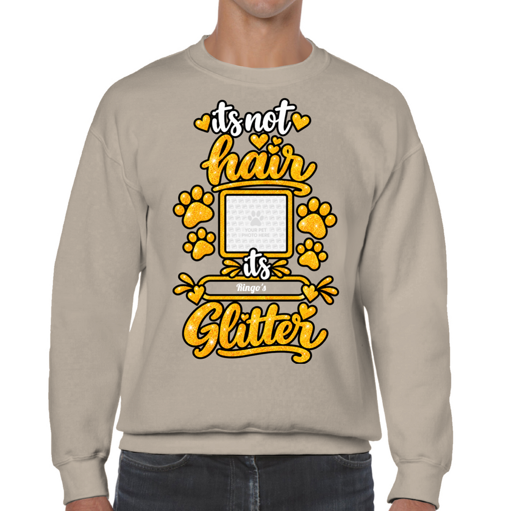 Personalised Dog Glitter Classic Sweatshirt – Custom Dog Photo & Name