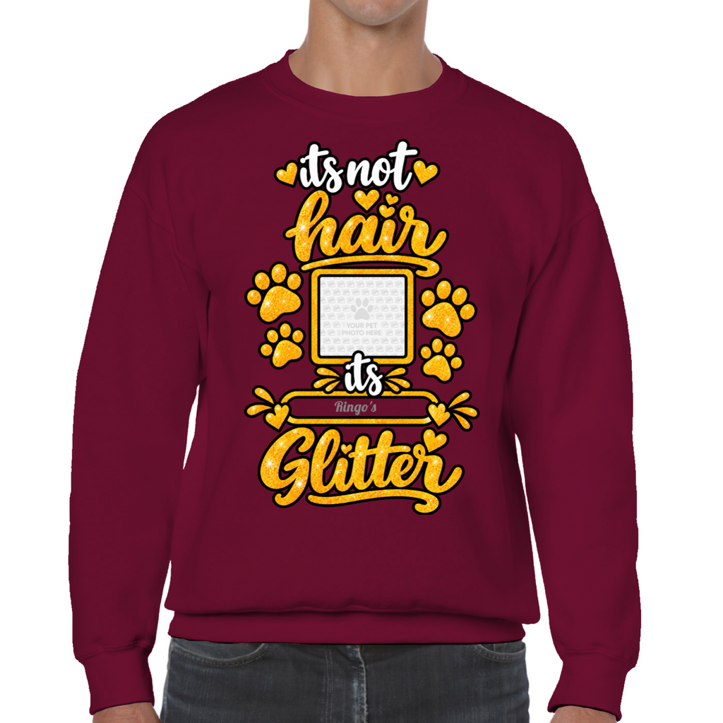 Personalised Dog Glitter Classic Sweatshirt – Custom Dog Photo & Name