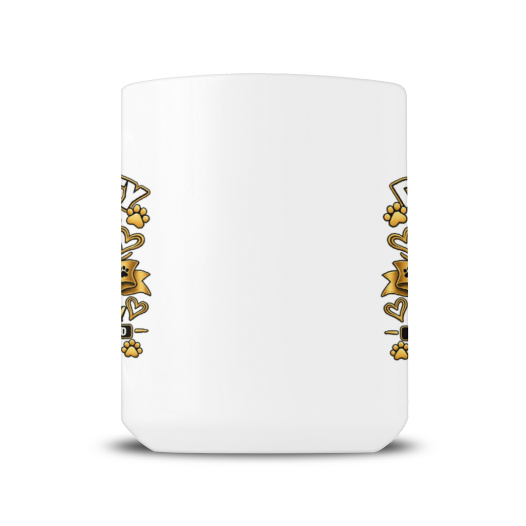 Personalised Dog Aunty 15oz mug side view showing wraparound design
