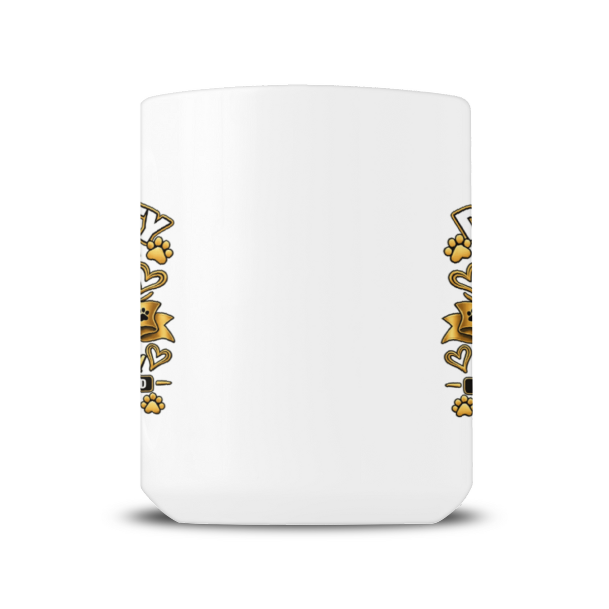 Personalised Dog Aunty 15oz mug side view showing wraparound design