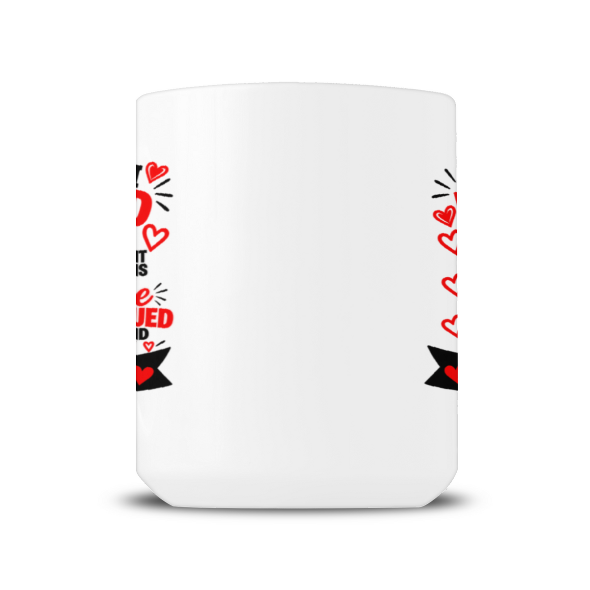 Personalised I Thought I Rescued My Dog She 15oz mug side view showing printed design