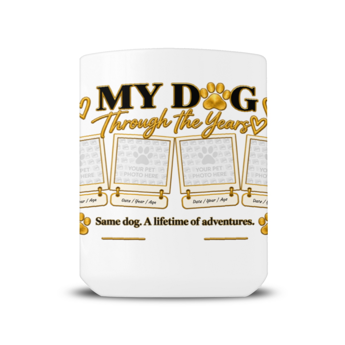 Personalised Pet Memorial 15oz mug with custom pet photo and name