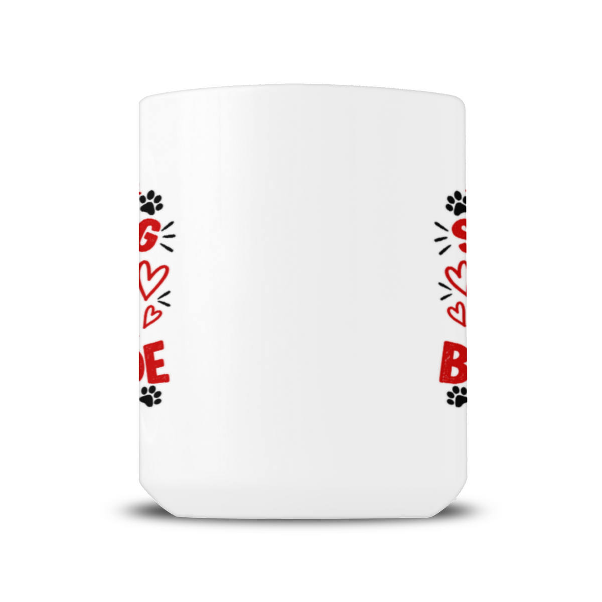Personalised Small Dog Big Attitude 15oz mug side view showing printed design