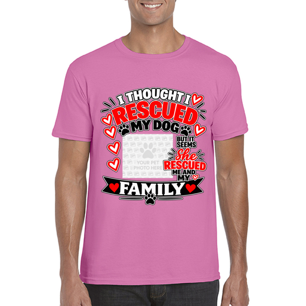 Personalised I Thought I Rescued My Dog – She T-Shirt – Custom Dog Photo & Name