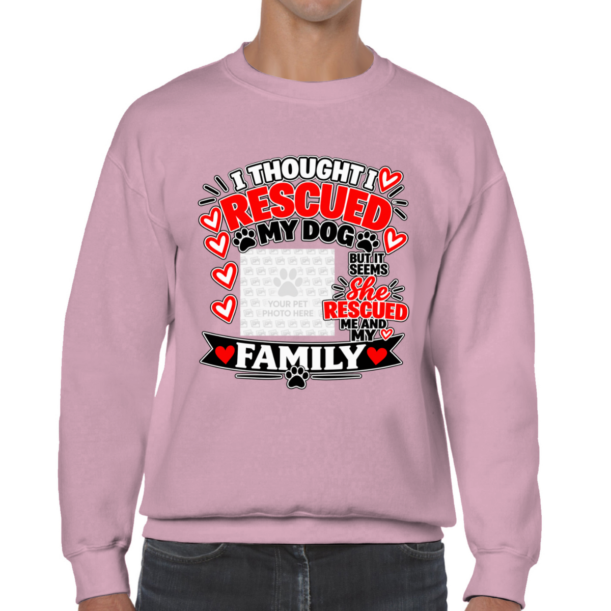 Personalised I Thought I Rescued My Dog – She Sweatshirt – Custom Dog Photo & Name