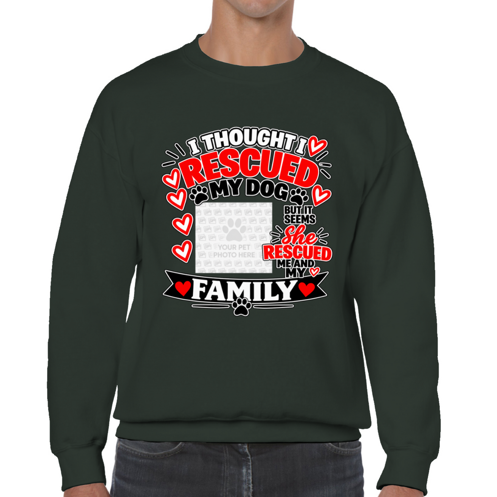 Personalised I Thought I Rescued My Dog – She Sweatshirt – Custom Dog Photo & Name