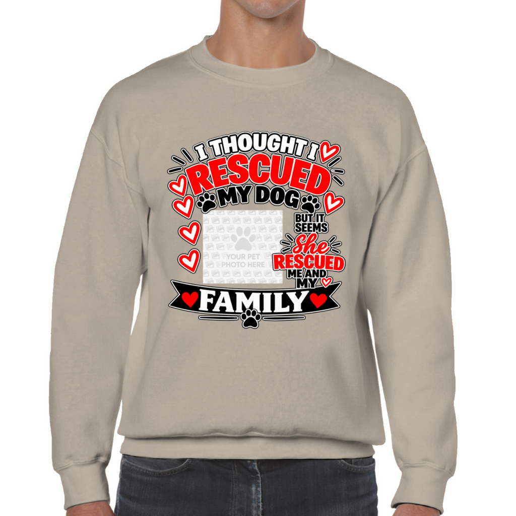 Personalised I Thought I Rescued My Dog – She Sweatshirt – Custom Dog Photo & Name