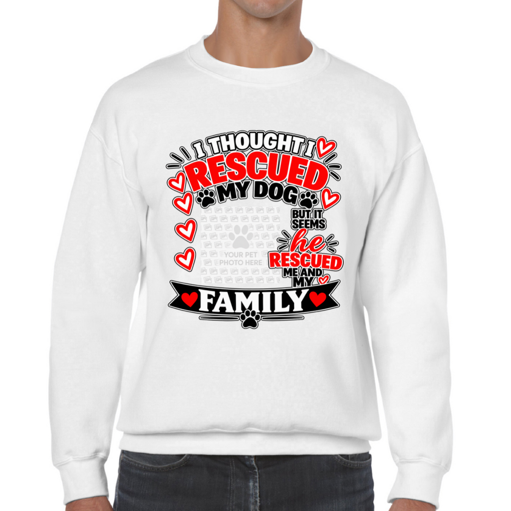 Personalised I Thought I Rescued My Dog – He Sweatshirt – Custom Dog Photo & Name