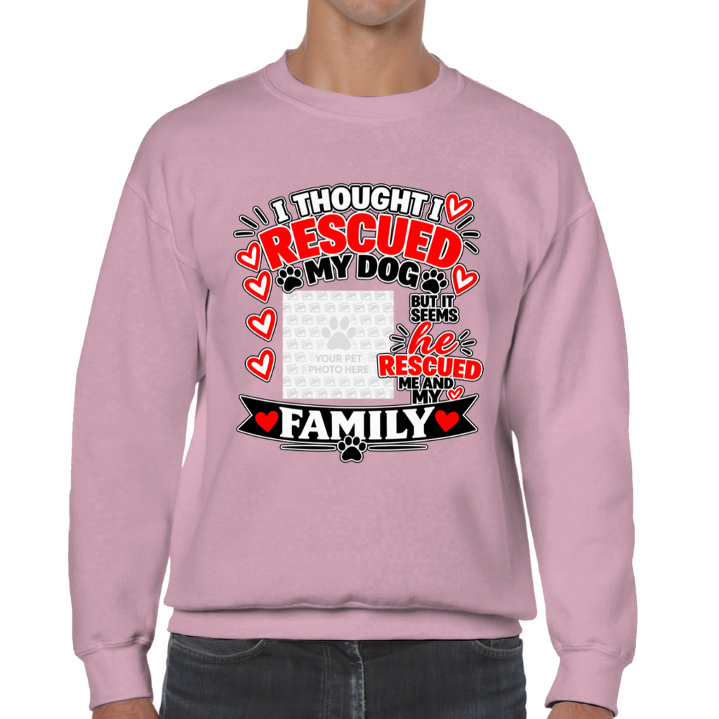 Personalised I Thought I Rescued My Dog – He Sweatshirt – Custom Dog Photo & Name