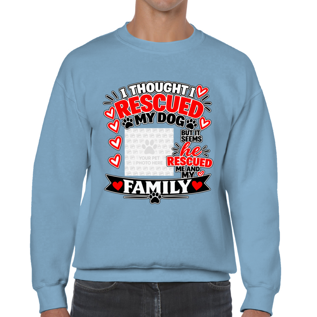Personalised I Thought I Rescued My Dog – He Sweatshirt – Custom Dog Photo & Name