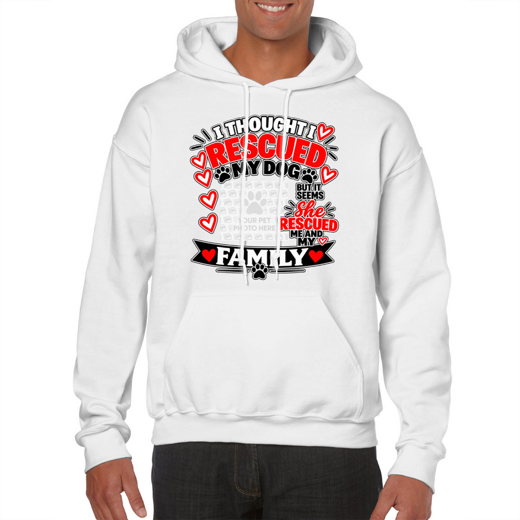 Personalised I Thought I Rescued My Dog – She Hoodie – Custom Dog Photo & Name