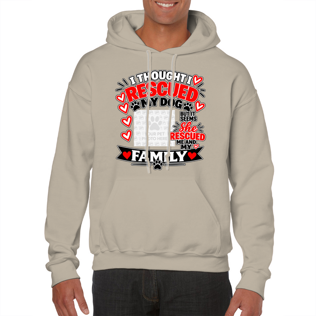 Personalised I Thought I Rescued My Dog – She Hoodie – Custom Dog Photo & Name