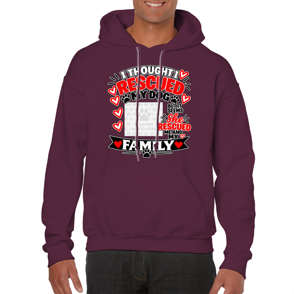 Personalised I Thought I Rescued My Dog – She Hoodie – Custom Dog Photo & Name