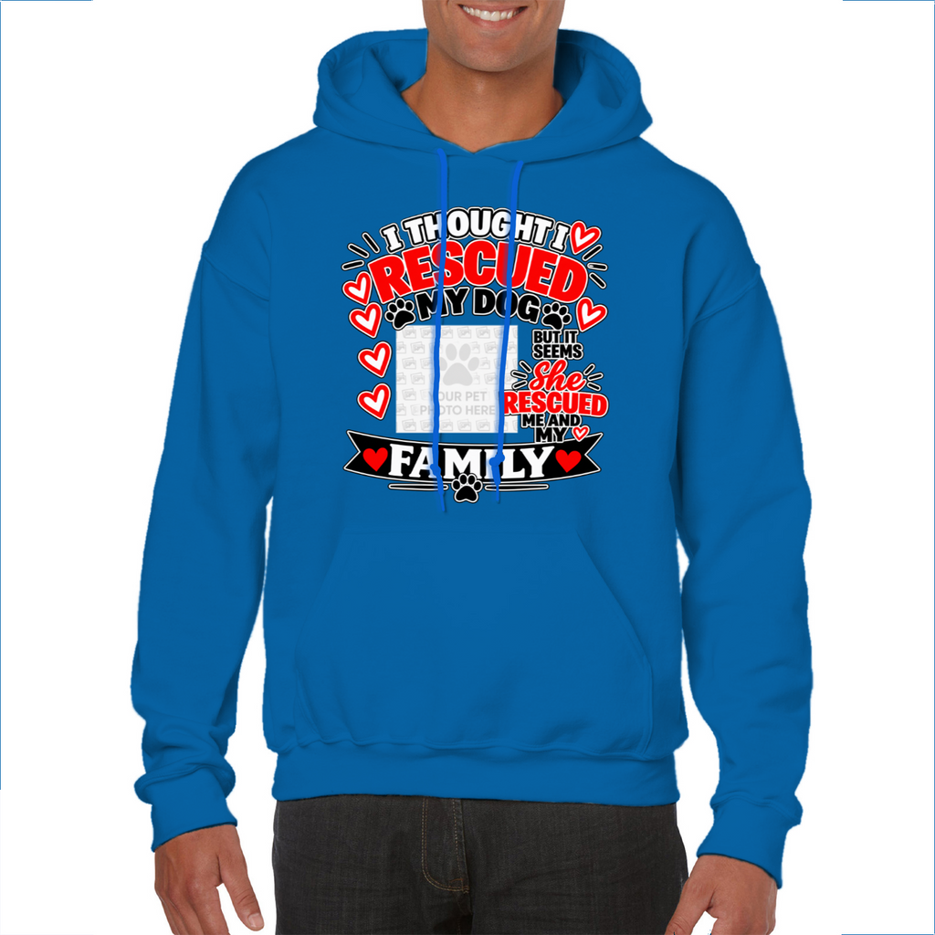 Personalised I Thought I Rescued My Dog – She Hoodie – Custom Dog Photo & Name