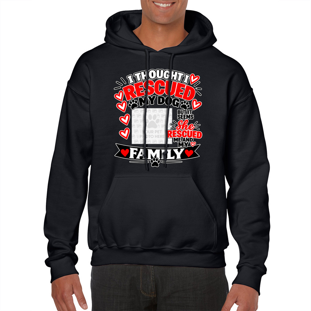 Personalised I Thought I Rescued My Dog – She Hoodie – Custom Dog Photo & Name