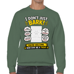 Personalised I Don't Just Bark Sweatshirt – Custom Dog Photo & Name Gift