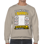 Personalised I Don't Just Bark Sweatshirt – Custom Dog Photo & Name Gift